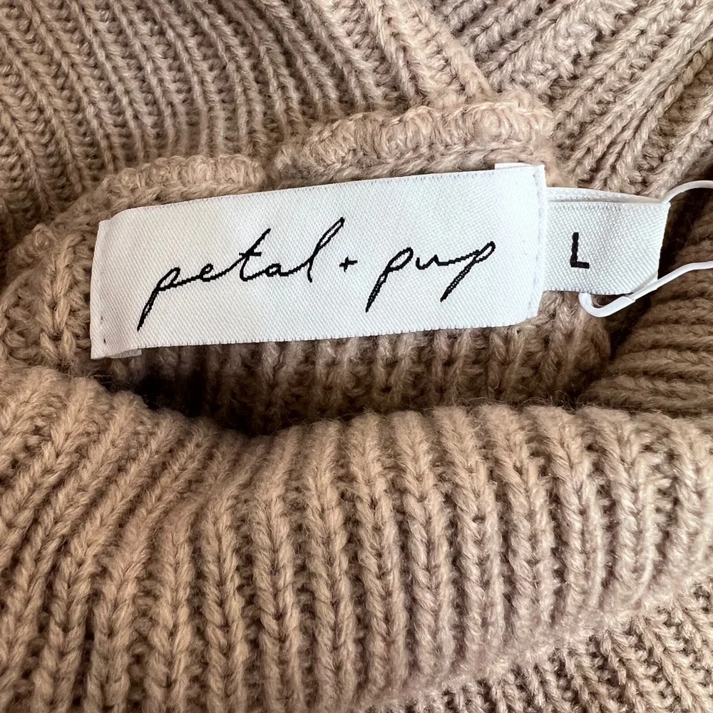 Petal & Pup Beige Turtleneck Sweater